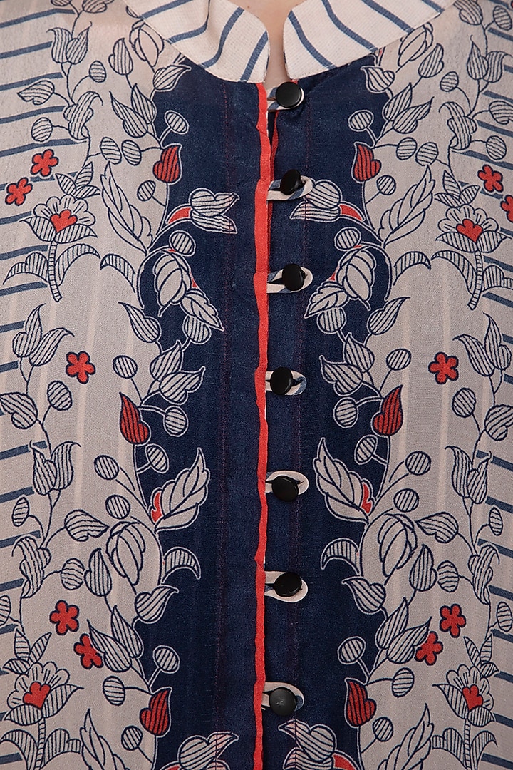Off White Printed Jumpsuit With Jacket by Soup by Sougat Paul at Pernia's Pop Up Shop