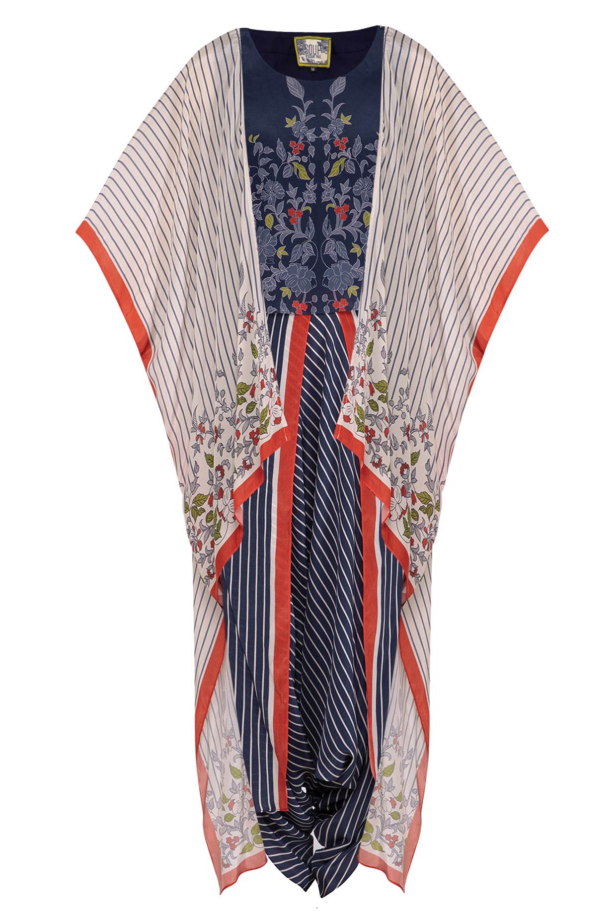 Indigo Blue Printed Top With Pants & Jacket by Soup by Sougat Paul at Pernia's Pop Up Shop