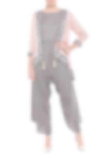 Black & Orange Printed Jumpsuit With Jacket by Soup by Sougat Paul at Pernia's Pop Up Shop