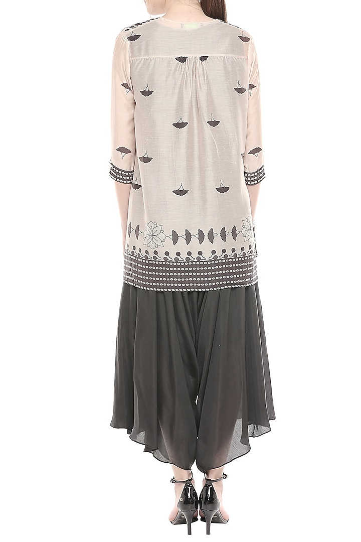 Black & Off White Jumpsuit With Printed Jacket by Soup by Sougat Paul at Pernia's Pop Up Shop