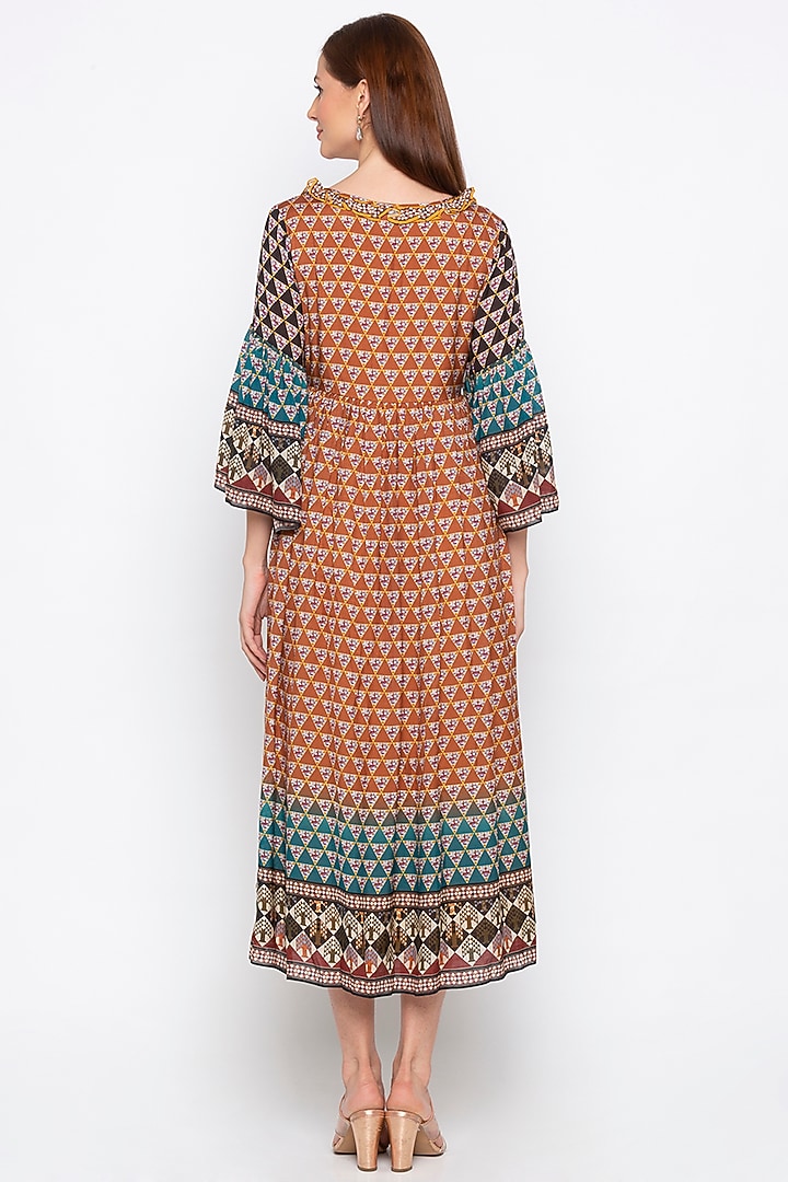 Multi Colored Printed Embroidered Summer Dress by Soup by Sougat Paul at Pernia's Pop Up Shop