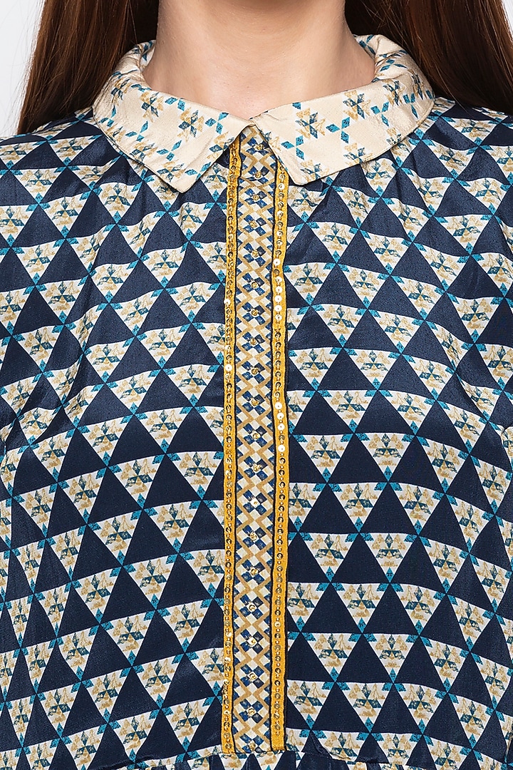 Multi Colored Embroidered Crepe Summer Dress by Soup by Sougat Paul at Pernia's Pop Up Shop
