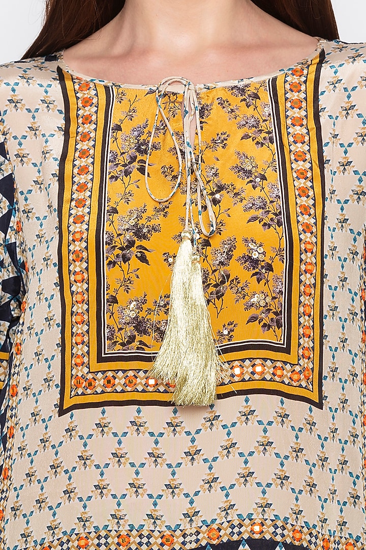 Multi Colored Embroidered Kurta With Dhoti Pants by Soup by Sougat Paul at Pernia's Pop Up Shop