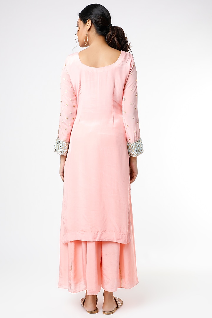 Carnation Pink Kalidar Wedding Sharara Set by Scarlet by Shruti Jamaal at Pernia's Pop Up Shop