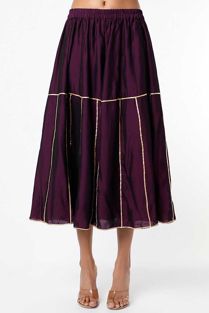 Purple Hand Embroidered Wedding Anarkali Set by Scarlet by shruti Jamaal at Pernia's Pop Up Shop
