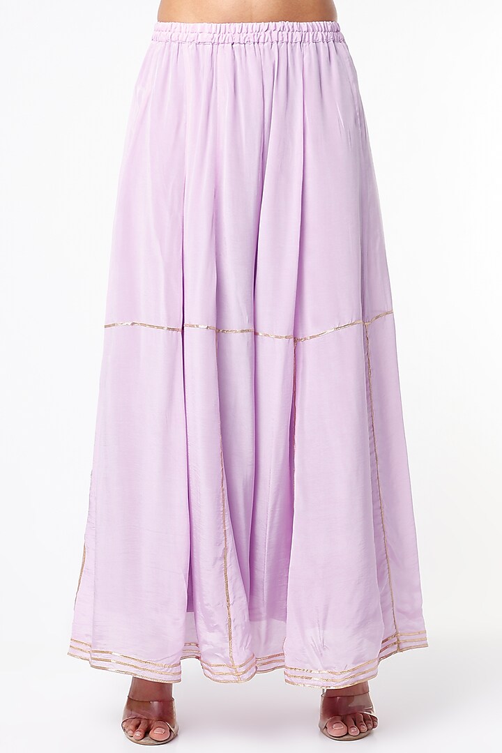 Lilac Crepe Wedding Sharara Set by Scarlet by shruti Jamaal at Pernia's Pop Up Shop