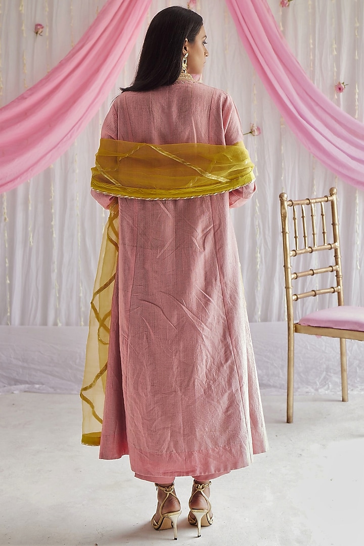Marigold Yellow Leheriya Dupatta by Shorshe Clothing at Pernia's Pop Up Shop