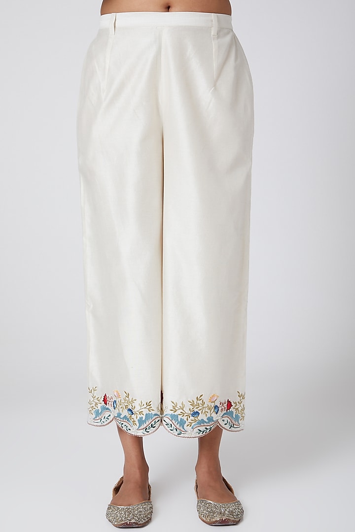 Mint Green & White Embroidered Kurta Set by Samant Chauhan at Pernia's Pop Up Shop