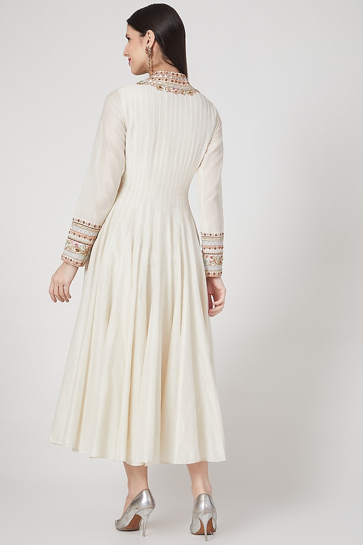 Ivory Embroidered Wedding Anarkali by Samant Chauhan at Pernia's Pop Up Shop