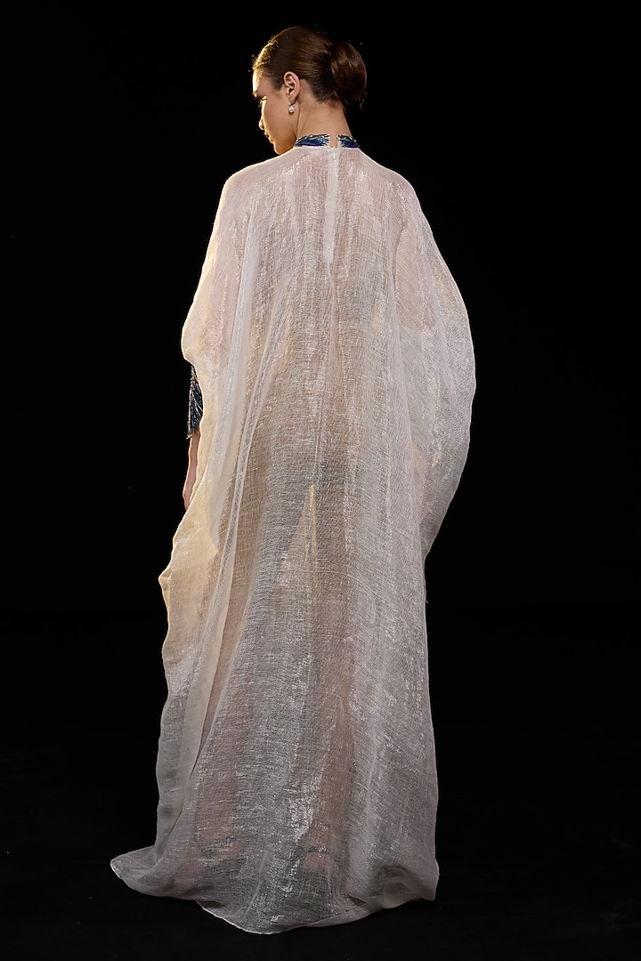Off-White Cotton Silk Embroidered Engagement Gown by Samant Chauhan at Pernia's Pop Up Shop
