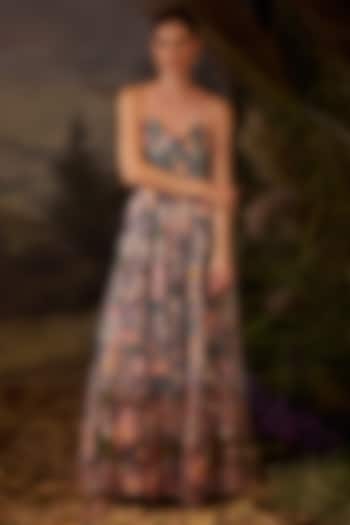 Off-White Organza Silk Embroidered Bridal Gown by Samant Chauhan at Pernia's Pop Up Shop