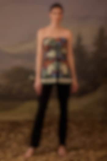 Black Cotton Silk Embroidered Co-Ord Set by Samant Chauhan at Pernia's Pop Up Shop