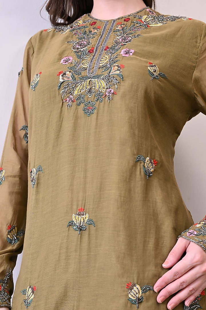 Green Organza Wedding Sharara Set by Samant Chauhan at Pernia's Pop Up Shop