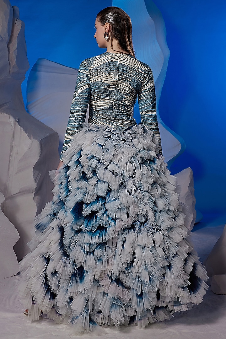 Ivory Cotton Silk & Net Wedding Gown by Samant Chauhan at Pernia's Pop Up Shop