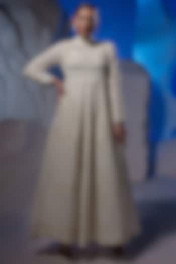 Ivory Cotton Silk & Organza Wedding Gown by Samant Chauhan at Pernia's Pop Up Shop