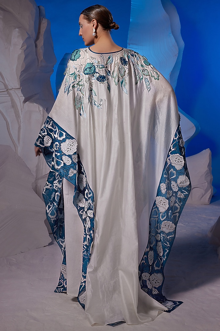 Ivory Cotton Silk Kaftan by Samant Chauhan at Pernia's Pop Up Shop