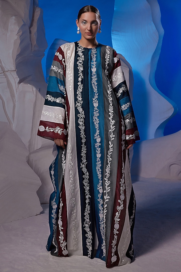 Multi-Colored Cotton Silk Kaftan by Samant Chauhan at Pernia's Pop Up Shop