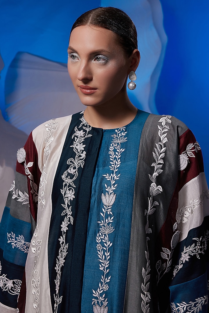 Multi-Colored Cotton Silk Kaftan by Samant Chauhan at Pernia's Pop Up Shop