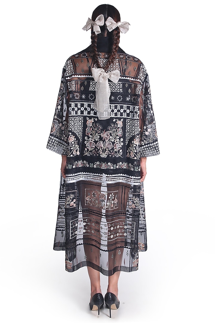 Black Embroidered Jacket by Samant Chauhan at Pernia's Pop Up Shop
