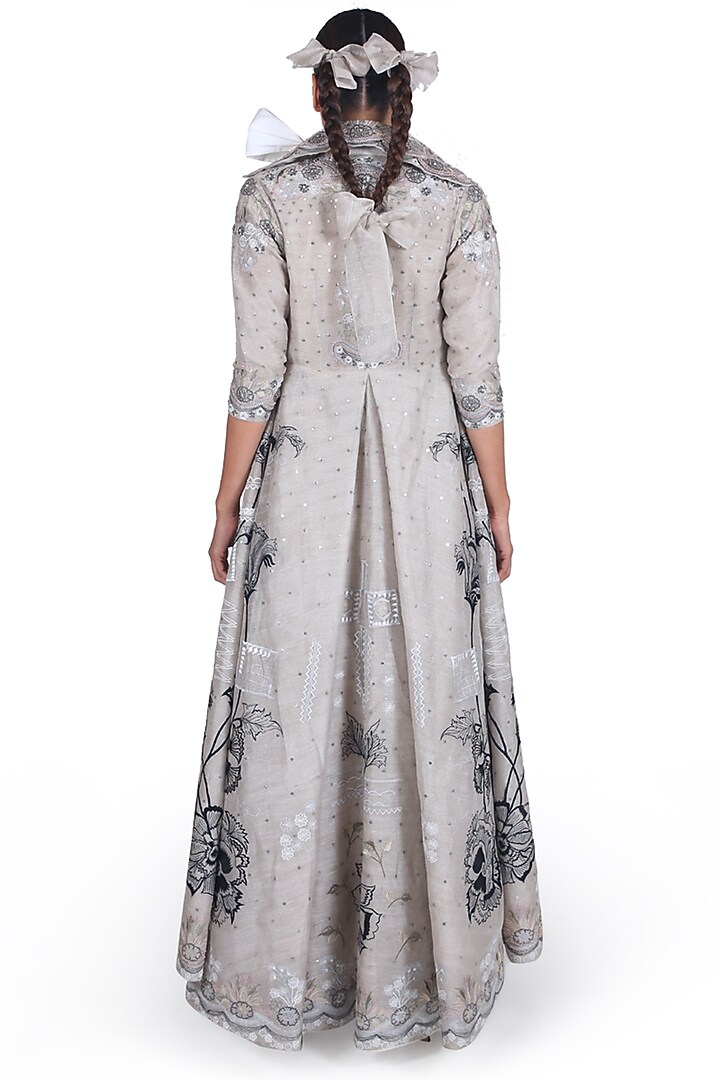 Grey Embroidered Jacket by Samant Chauhan at Pernia's Pop Up Shop