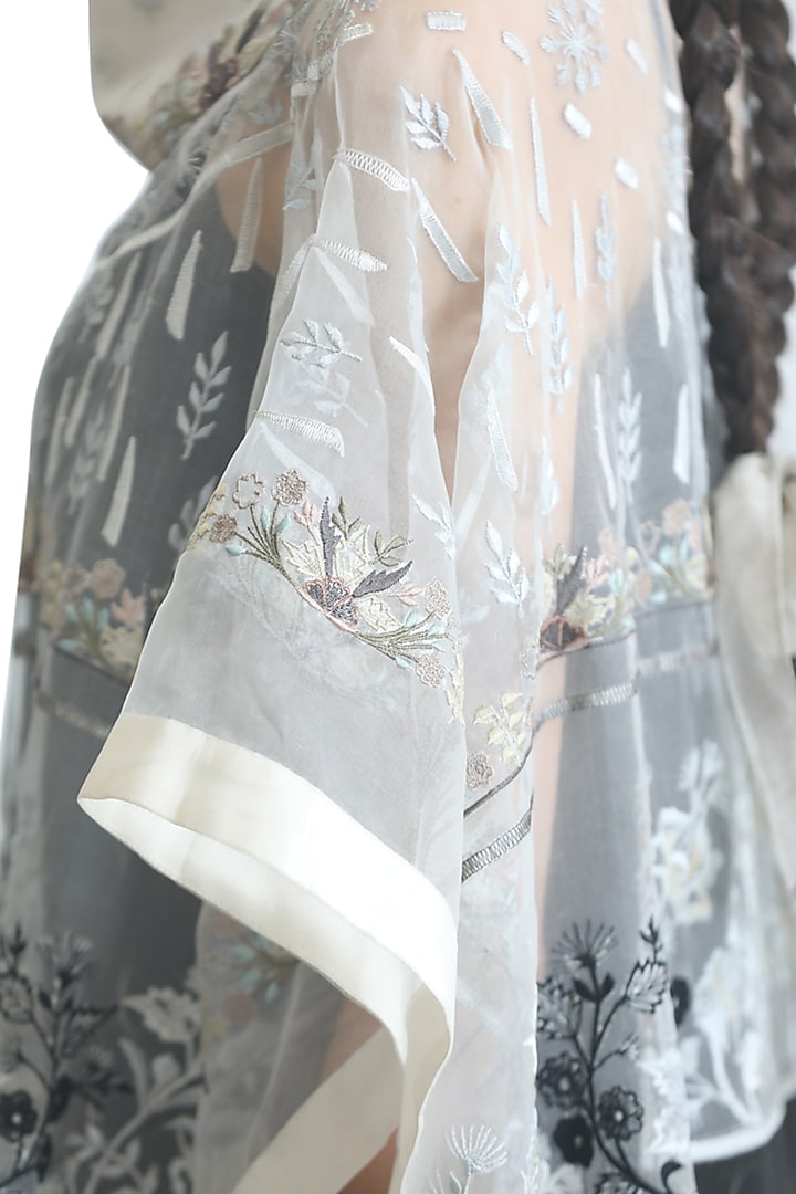 Black & White Embroidered Kaftan by Samant Chauhan at Pernia's Pop Up Shop
