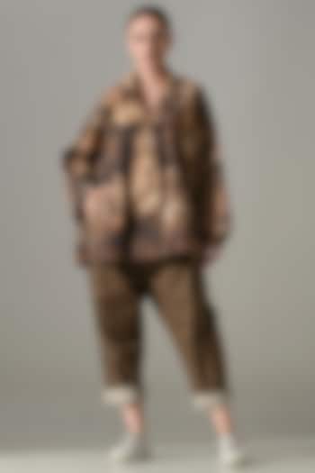Brown Cotton Tie-Dye Co-Ord Set by Samant Chauhan at Pernia's Pop Up Shop