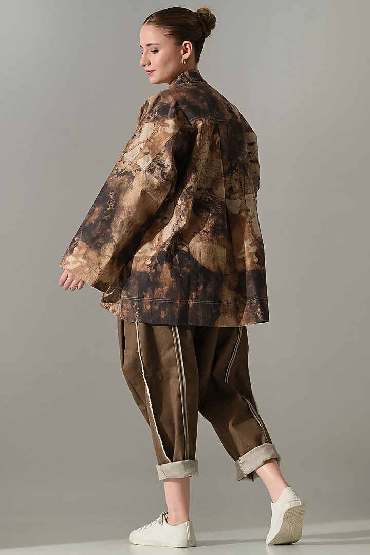 Brown Cotton Tie-Dye Co-Ord Set by Samant Chauhan at Pernia's Pop Up Shop