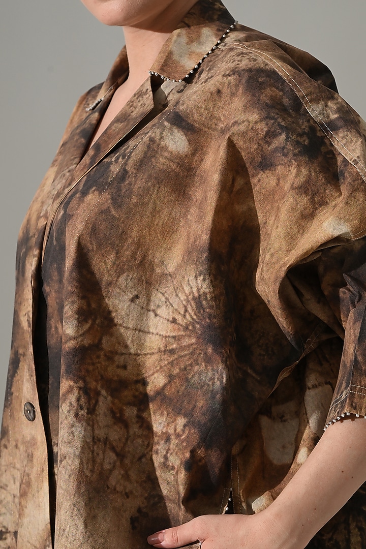 Brown Cotton Tie-Dye Co-Ord Set by Samant Chauhan at Pernia's Pop Up Shop