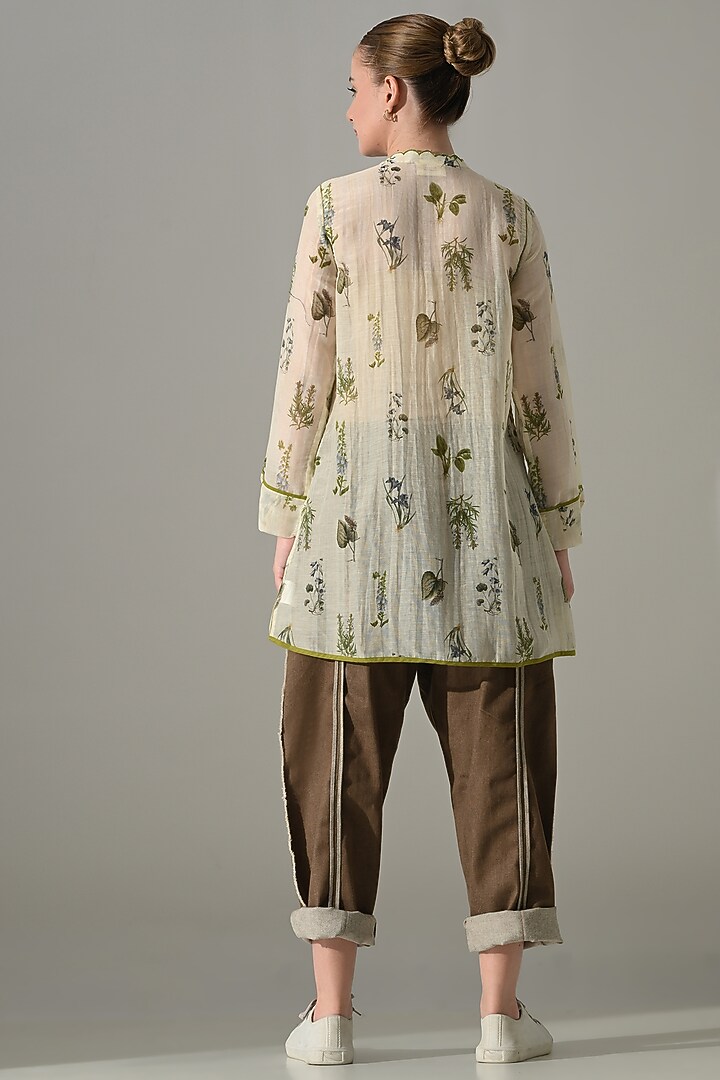 Cream Cotton Silk Printed Tunic Set by Samant Chauhan at Pernia's Pop Up Shop