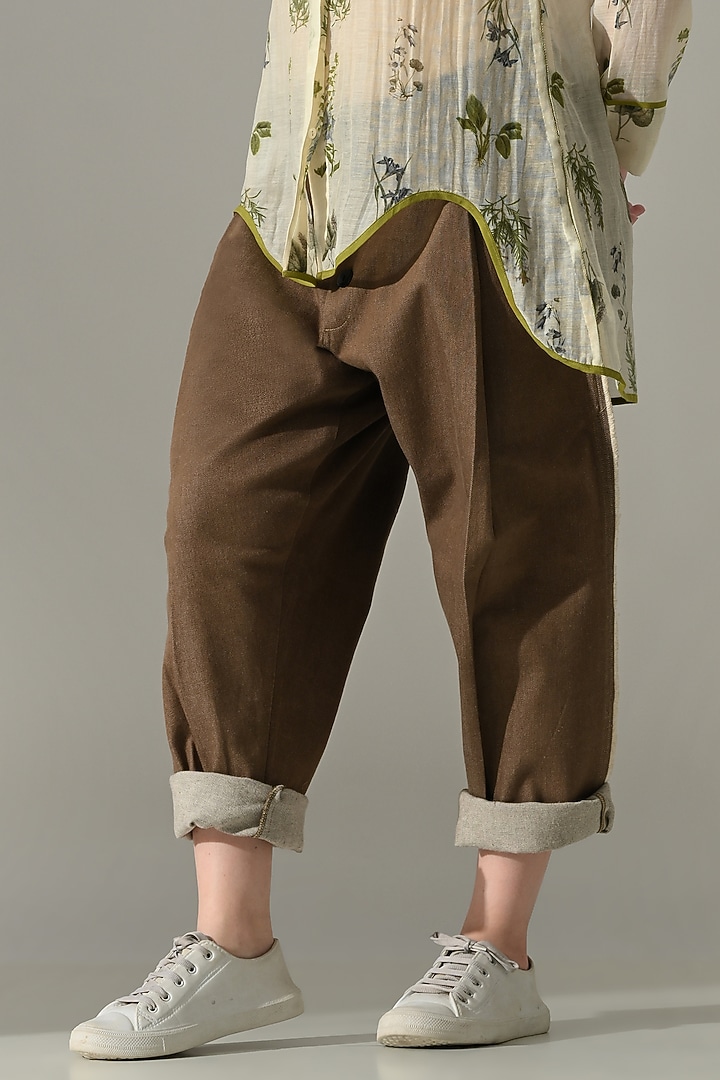 Cream Cotton Silk Printed Tunic Set by Samant Chauhan at Pernia's Pop Up Shop