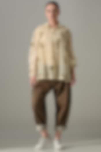 Cream Cotton Silk Printed Co-Ord Set by Samant Chauhan at Pernia's Pop Up Shop