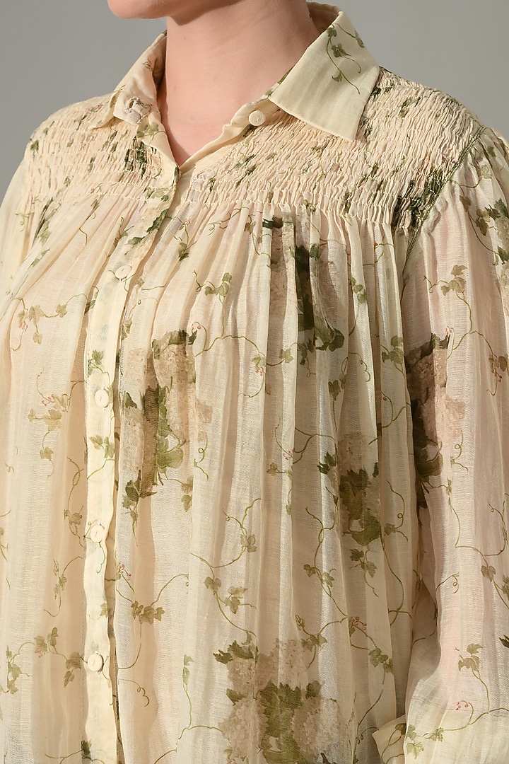 Cream Cotton Silk Printed Co-Ord Set by Samant Chauhan at Pernia's Pop Up Shop