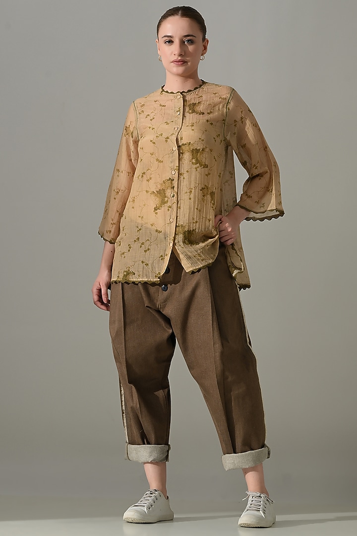 Beige Cotton Silk Printed Co-Ord Set by Samant Chauhan at Pernia's Pop Up Shop