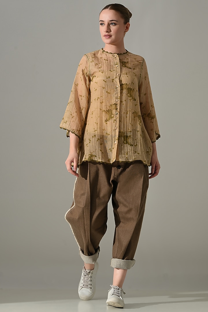 Beige Cotton Silk Printed Co-Ord Set by Samant Chauhan at Pernia's Pop Up Shop