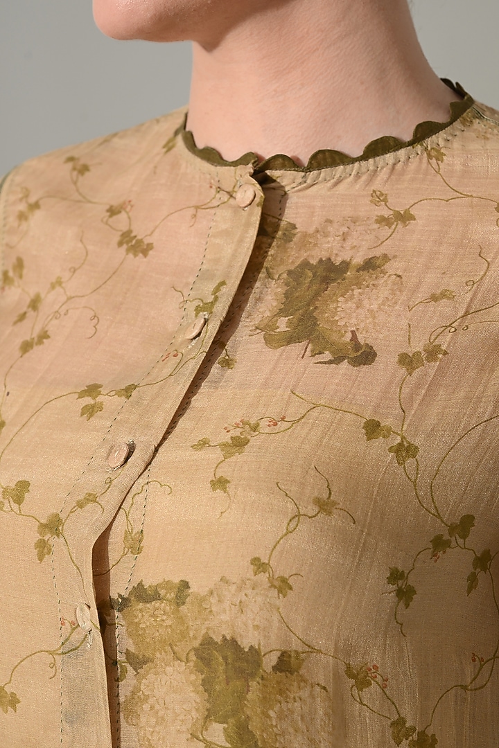 Beige Cotton Silk Printed Co-Ord Set by Samant Chauhan at Pernia's Pop Up Shop
