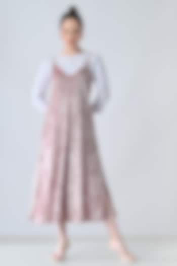 Blush Pink Velvet Strappy Vacation Dress by Samant Chauhan at Pernia's Pop Up Shop