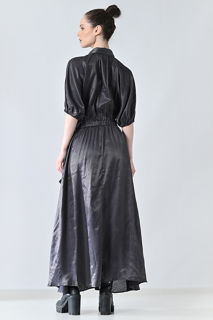 Midnight Black Polyester Blend Maxi Vacation Dress by Samant Chauhan at Pernia's Pop Up Shop