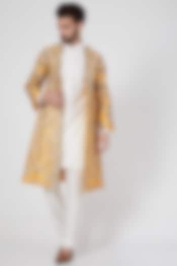 Yellow Embroidered Jacket by Samant Chauhan Men