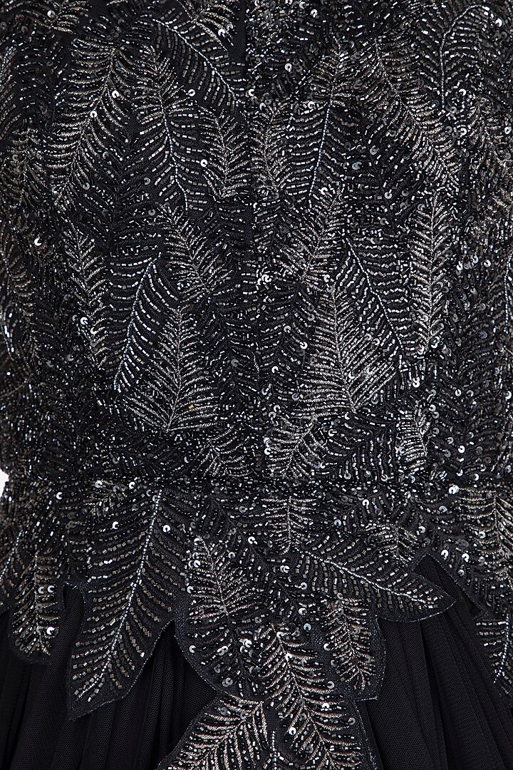 Black Embroidered Wedding Gown by Samant Chauhan at Pernia's Pop Up Shop