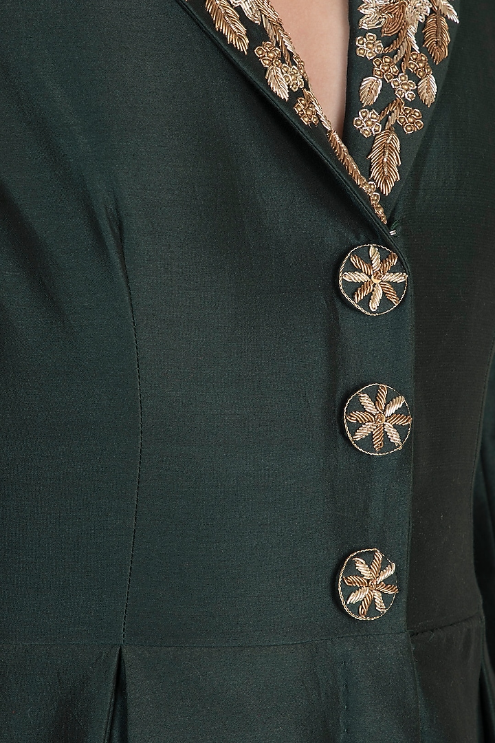 Green Embroidered Jacket Engagement Gown by Samant Chauhan at Pernia's Pop Up Shop