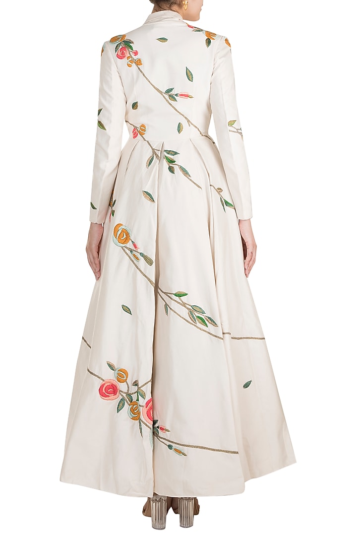 Off White Embroidered Jacket Engagement Gown by Samant Chauhan at Pernia's Pop Up Shop