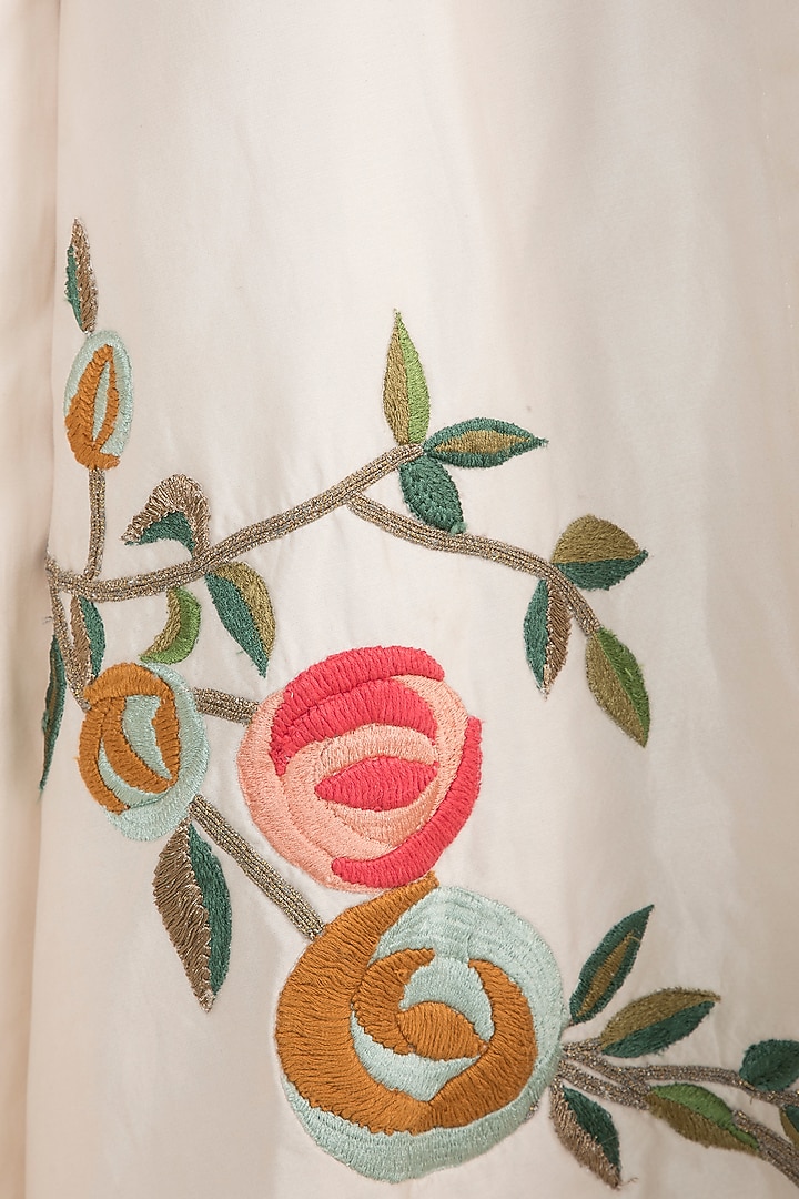 Off White Embroidered Jacket Engagement Gown by Samant Chauhan at Pernia's Pop Up Shop