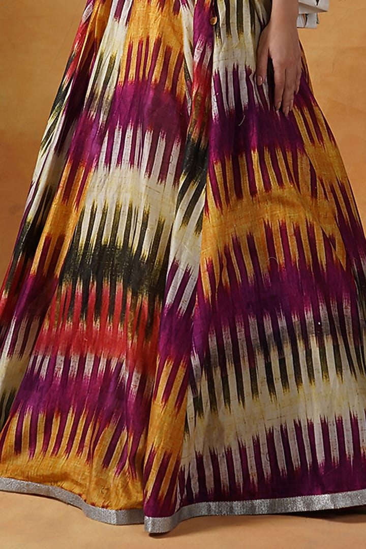 Multi-Colored Cotton Silk Printed Wedding Lehenga Set by Samant Chauhan at Pernia's Pop Up Shop