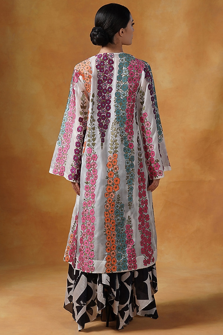 Black & White Cotton Silk Printed Skirt Set by Samant Chauhan at Pernia's Pop Up Shop