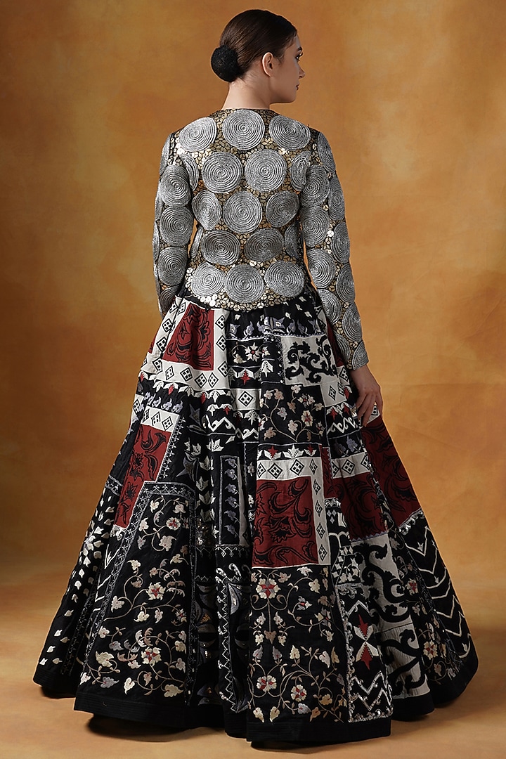 Multi-Colored Cotton Silk Embroidered Bridal Lehenga Set by Samant Chauhan at Pernia's Pop Up Shop