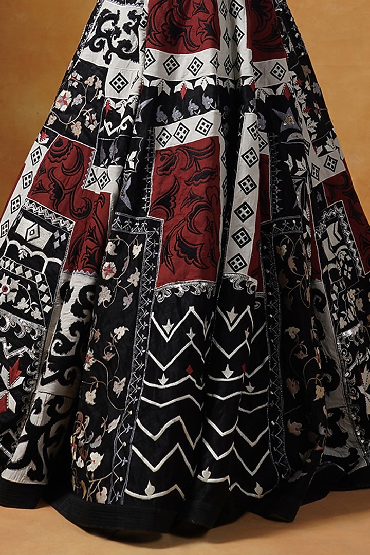 Multi-Colored Cotton Silk Embroidered Bridal Lehenga Set by Samant Chauhan at Pernia's Pop Up Shop