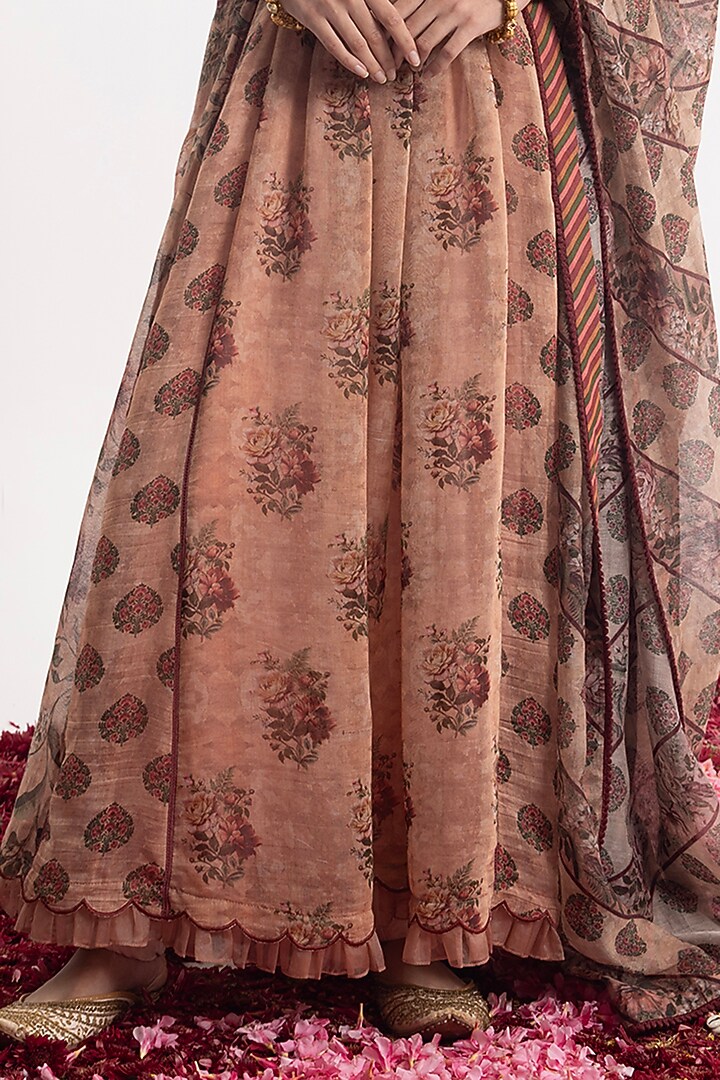 Peach Cotton Silk Chanderi Digital Printed Kurta Set by Samant Chauhan at Pernia's Pop Up Shop