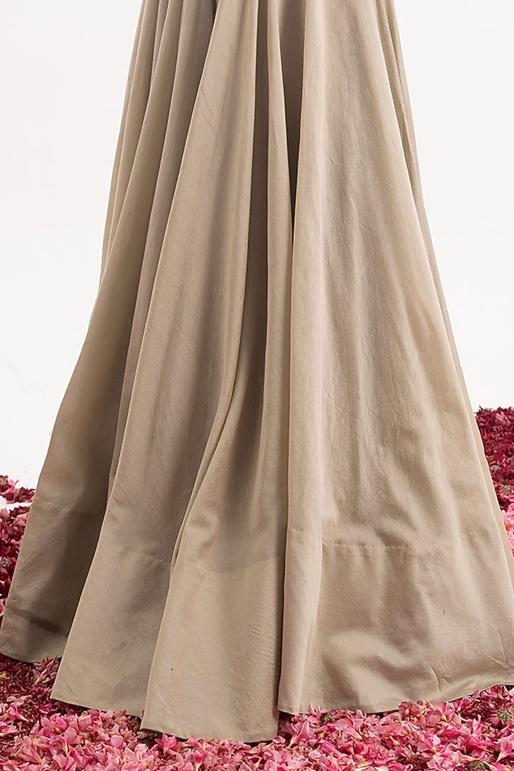 Grey Cotton Silk Chanderi Embroidered Wedding Anarkali by Samant Chauhan at Pernia's Pop Up Shop