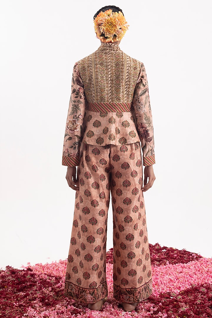 Peach Cotton Silk Chanderi Digital Printed Co-Ord Set by Samant Chauhan at Pernia's Pop Up Shop