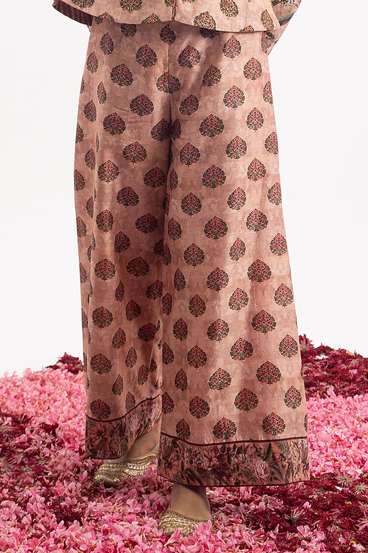Peach Cotton Silk Chanderi Digital Printed Co-Ord Set by Samant Chauhan at Pernia's Pop Up Shop
